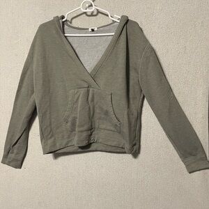 BKE Sage Green Women's V-Neck Hoodie